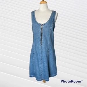 Vintage 90s Denim Skater Dress Medium